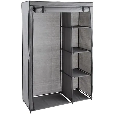Spaceways Middle Sized Wardrobe With A Strong Plastic Frame & Metal Tuning- Grey • £47.95
