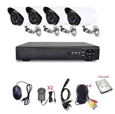 CCTV Security System 1TB 4CH DVR 1080P Video AHD 1080P 4 Camera Set • $199.95