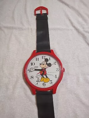 Mickey Mouse Lorus Wrist Watch Shape Wall Clock Vintage 38in Disney Official • $237.48