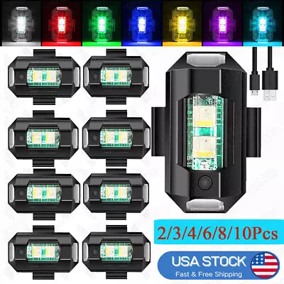 10× High Brightness Wireless LED Strobe Lights USB Rechargeable Flashing Lamp • $7.22