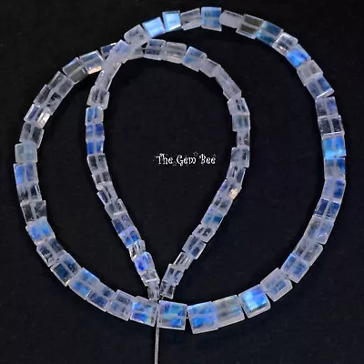 Rainbow Moonstone Fancy Faceted Slice Square Trapezoid Briolette Bead 14  Strand • $69.99