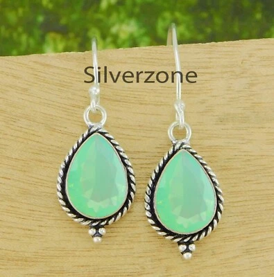 $9.99 • Buy Pacific Opal Gemstone 925 Sterling Silver Handmade Gift Dangle Drop Earrings