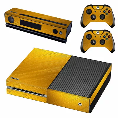 Xbox One  Console Skin Sticker Gold + 2 Controller Skins • $14.95