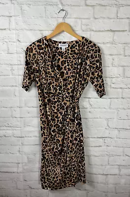 Motherhood Maternity Leopard Print Wrap Dress Size Small • $17.84