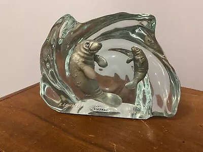 Kitty K. Cantrell Signed Lucite Manatee & Pup Genesis 263/1250  Minor Scratches • $199