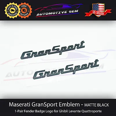 Maserati GranSport Emblem Matte Black Fender Letter Badge Logo OEM Quattroporte • $54.99