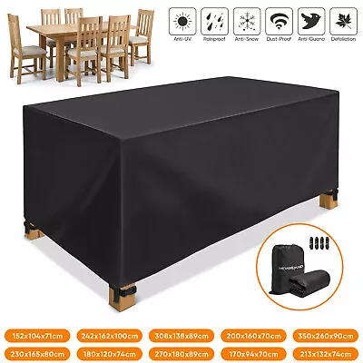 Heavy Duty Garden Patio Furniture Cover Waterproof Outdoor Black Rectangle Shape • £15.99