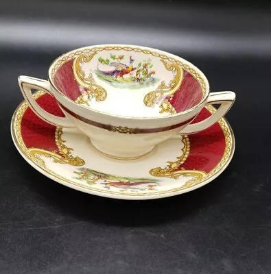 Myott Staffordshire Chelsea Bird Red Cup And Saucer Rare Vintage • $19.96