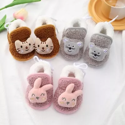 0-18M Infant Baby Slipper Shoes Boys Girls Fluffy Warm Cute Cartoon Slippers • $13.99