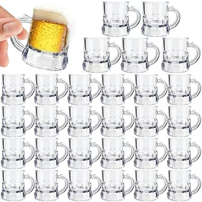 30 Pcs Mini Plastic Beer Mugs1 Oz Clear Plastic Beer GlassesShot Glasses Wi... • $25.38