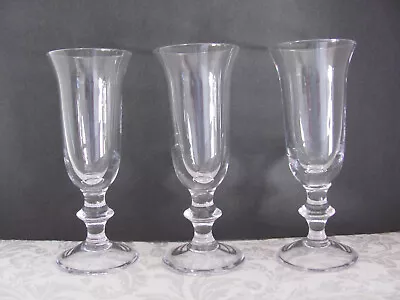 Mariposa Crystal-MCQ5-Flared-Wafer Stem- Heavy-8 1/2  Champagne Glasses-Set Of 3 • $28.89