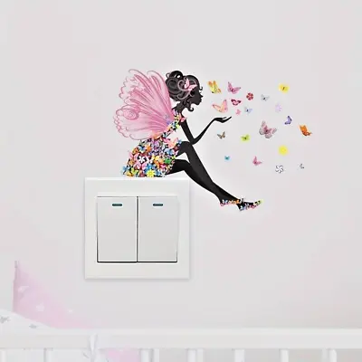 Fairy Butterfly Wall Decal Sticker Girls Bedroom Light Wall Door Living Room • £1.48