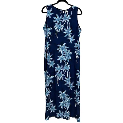 Liberty House Young Hawaii Womens Blue Floral Print Maxi Dress Vintage XL • £27.02