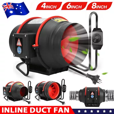 4  6  8  Silent Inline Fan Industrial Extractor Duct Hydroponic Exhaust Vent  • $62.95