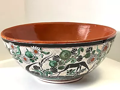 Jose Bernabe Tonala Pottery Large Hand Painted Bowl • $80