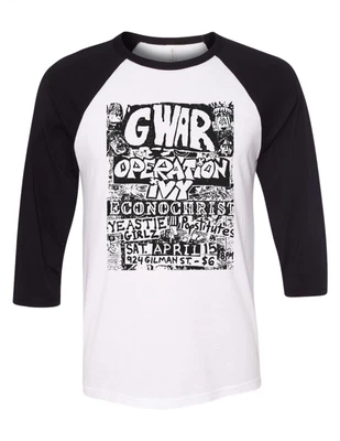 $16.99 • Buy GWAR OPERATION IVY Vintage Concert Poster Shirt Flyer Punk Raglan OP 924 Gilman