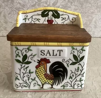 Vintage Salt Box Cellar W/Rooster Design • $22.99