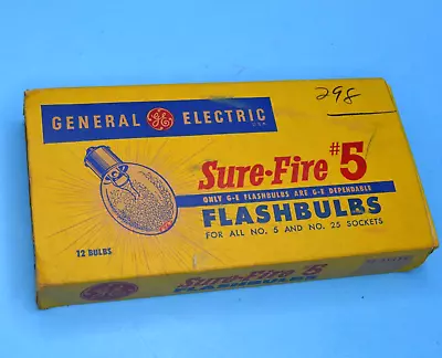 Vtg General Electric Sure•Fire #5 Flashbulbs 12 Bulbs  Last Chance • $0.99