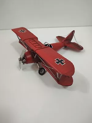 Vintage WWI Red Baron Bi-Plane Airplane Model Decoration/Collectible • $25.90