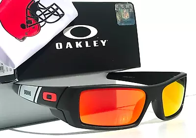 NFL Oakley GASCAN CLEVELAND BROWNS POLARIZED Galaxy Ruby Lens Sunglass 9014 • $128.87