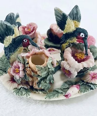 Mini 9 Piece Hummingbird Resin Tea Set 5” Plate 2” Figurines • $9