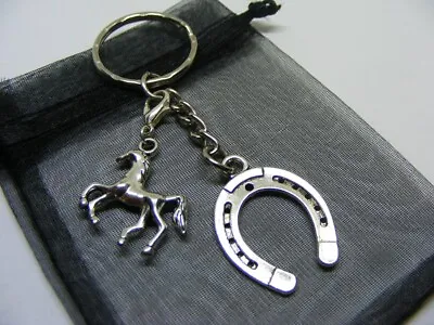 £3.95 • Buy Lucky Horseshoe Keyring & Horse Charm - Nice Good Luck Horse Lovers Gift (SK)