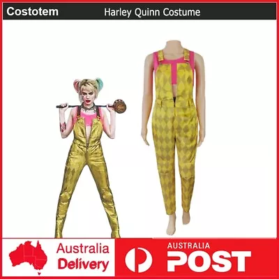 BIRDS OF PREY Harley Quinn Overalls Costume Cosplay Halloween Fancy Dress New • $82.99