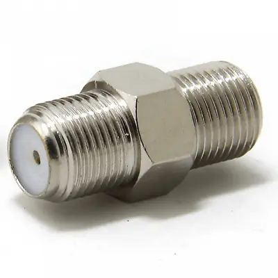 F Type Female To F Type Female Coaxial Coupler Adapter Nickel Satellite Coax PP • £1.99