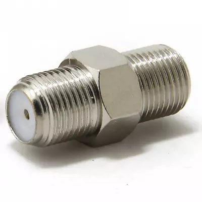 F Type Female To F Type Female Coaxial Coupler Adapter Nickel Satellite Coax • £3.99