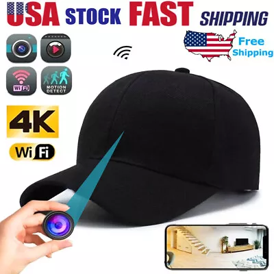 4K HD Wireless Wi-Fi IP Live Streaming Baseball Hat Cap Camera Video Recorder 4H • $63.52