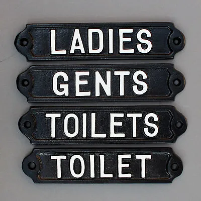 Gents / Mens Ladies / Womens & Toilets Door Signs Loo Antique Cast Iron Style • £8.99