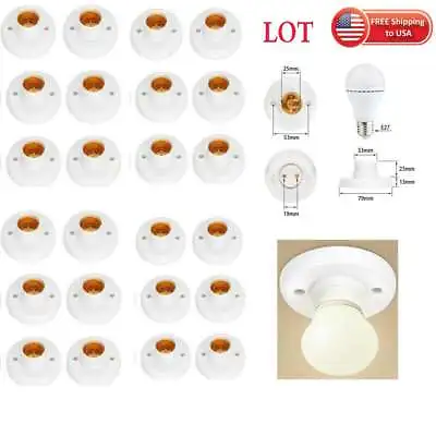 1-20pcs Light Bulb Pendant E27 Lamp Round Fixing Base Holder Screw Cap Socket US • $5.39