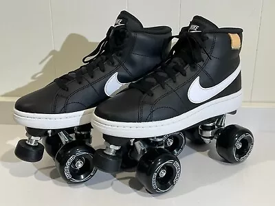 Nike Court Royale 2 Mid Mens 7 Womens 8.5 Custom Roller Skates Black/White Quad • $150