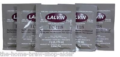 £12 • Buy Lalvin EC-1118 Wine Yeast  X 5 Packs - For Champagne Style Wines - Wine Making