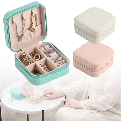 $12.29 • Buy Portable Small Jewellery Box Organizer PU Leather Jewelry Storage Case Travel