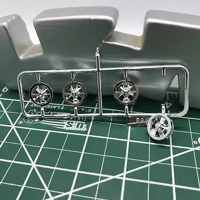 FOB (4) Vintage Hurst 5 Spoke Chrome Mag Wheels AMT 1:25 Search LBR Model Parts • $6