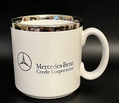 Mercedes Benz Credit Corp White Coffee Mug Silver Tone Rim TAMS Made In England • $19.99