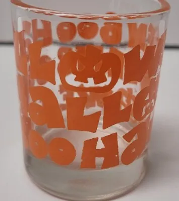 Vintage Halloween Votive Cup Jack-O-Lantern Indiana Glass Shot Glass Boo • $9.99