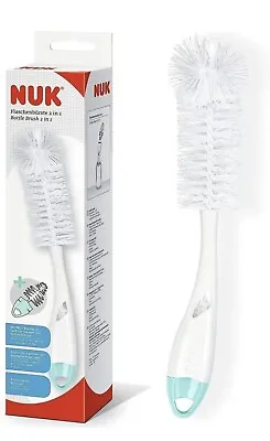 NUK 2 In 1 Baby Toddler Kids Bottle And Teat Brush Cleaner Baby Bottle Teat New • £9.99