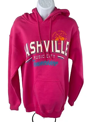 Nashville Music City Gildan Hoodie Womens Small Pink Pullover Sweatshirt NWT • $12.88
