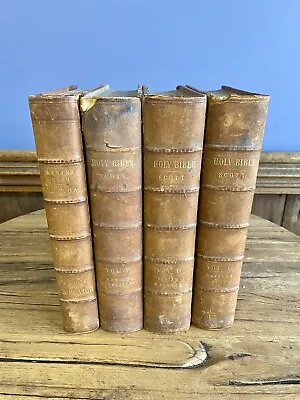 Thomas Scott New And Old Testament Bibles 1851 Set Of 4 • £47.60