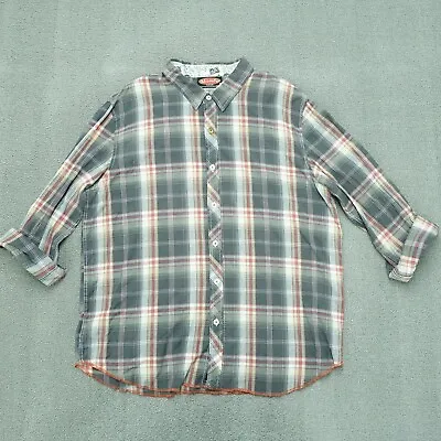 Mambo Australia Button-up Shirt Men's Size XL Gray Red Plaid Cotton Roll Tab • $11.96