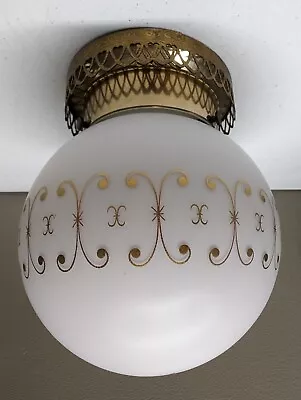 Mid Century Globe Style Light Fixture Satin And Gold • $34