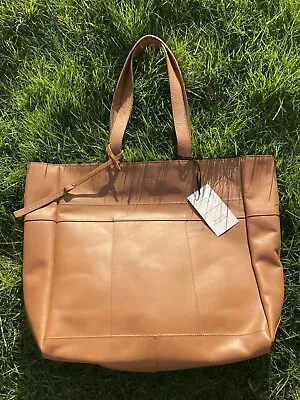 Brown 100% Tan Leather Tote Shoulder Bag • £42