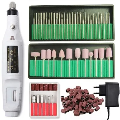 Electric Nail Machine Drill Set Milling Cutters Set Nail File 20000RPM Polishing • $22.06