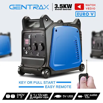 GenTrax Inverter Generator 3.5KW Max 3.2KW Rated Remote Portable Camping Petrol • $1199