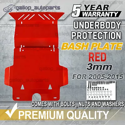 Steel Bash Plate For Toyota Hilux N70 SR SR5 2005-2015 Sump Guard 3mm Red • $107