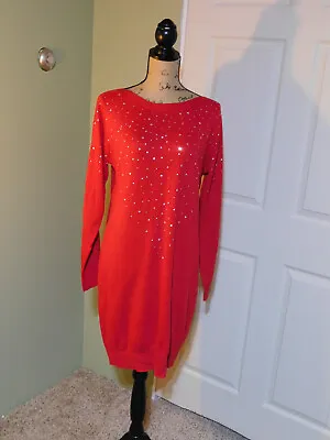 Victor Alfaro Womens Ruby Red Sparkle Time Sweater Size XL.  New With Tags • $11.25