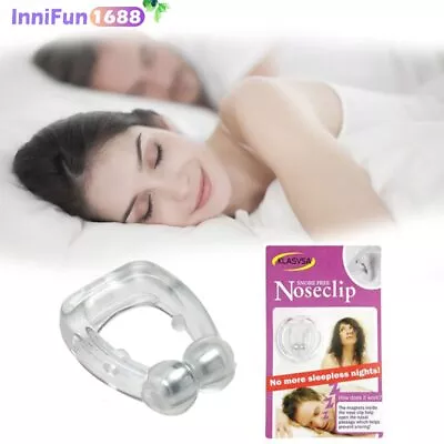 Silicone Magnetic Anti Snore Stop Snoring Nose Clip Sleep Tray Sleeping Aid Apne • $34.13