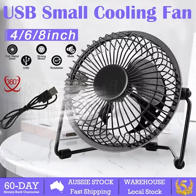 8  USB Powered Portable Table Fan Mini USB Desk Fan Small Quiet Personal Cooler • $12.49